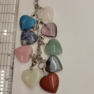 Scarf or Necklace Jewelry, with multiple different gemstones and Silver Coloring